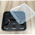 3 Portions Plastic Disposable Obentos Microwave Food Container with Cover